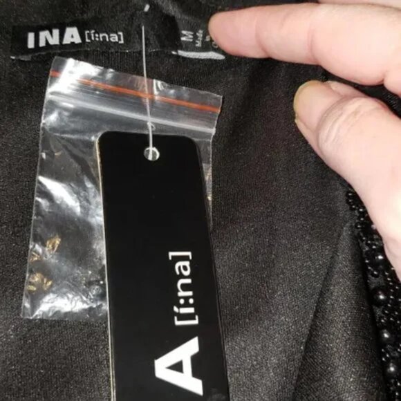 NWT black mesh cut-out mini beaded party cocktail prom dress Medium - Picture 8 of 9